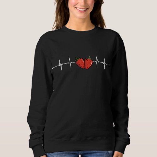 Funny Strawberry Heartbeat Apparel Strawberry Milk Sweatshirt