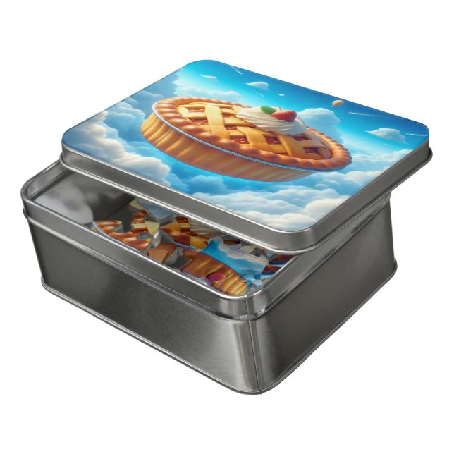 Funny Strawberry Pie in the Sky Idea Jigsaw Puzzle (Lid Open)