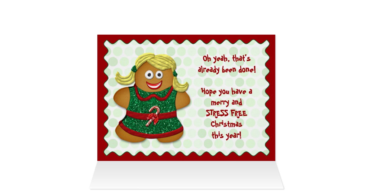 Funny Stress Free Christmas Greeting Card  Zazzle