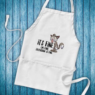 Funny Stressed Anxiety Cat Adult Apron