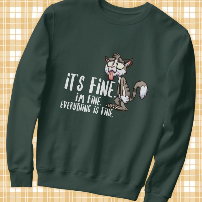 Funny Stressed Anxiety Cat  Sweatshirt (Creator Uploaded)
