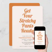 Eat Drink Wear Stretchy Pants Funny Thanksgiving design Postcard