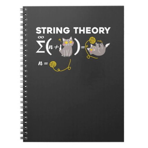 Funny String Theory Humor Physics Cat Lover Girl Notebook