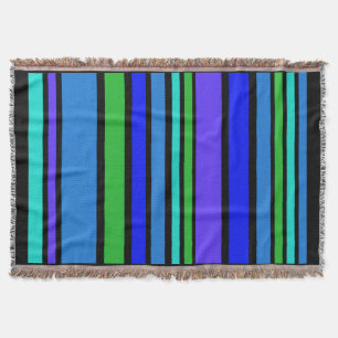 Funny Stripes colored IV + your background color Throw Blanket