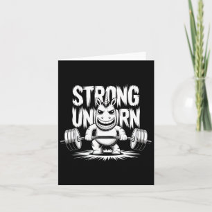 Funny Strong Crucifix Lifting Unicorn Card