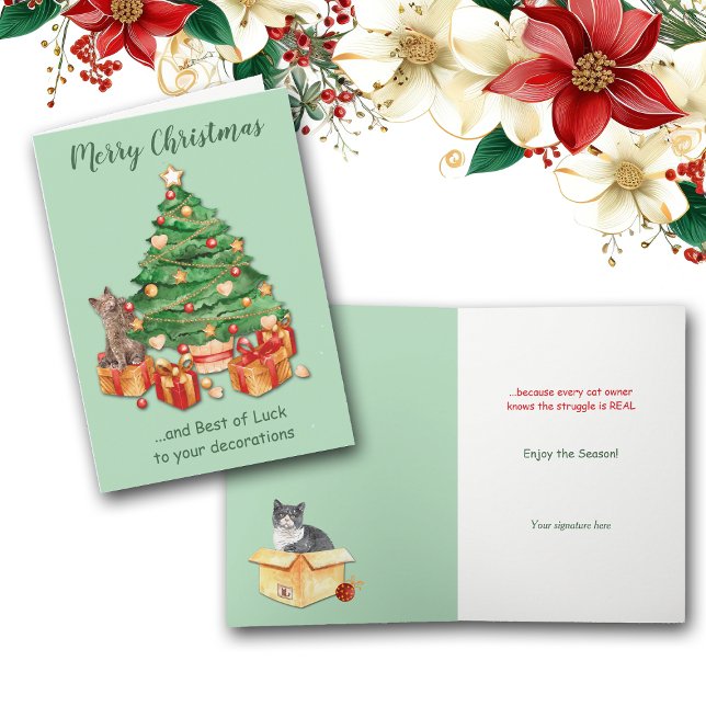 Funny Struggle is Real Cat Christmas Holiday Card (Creator Uploaded)