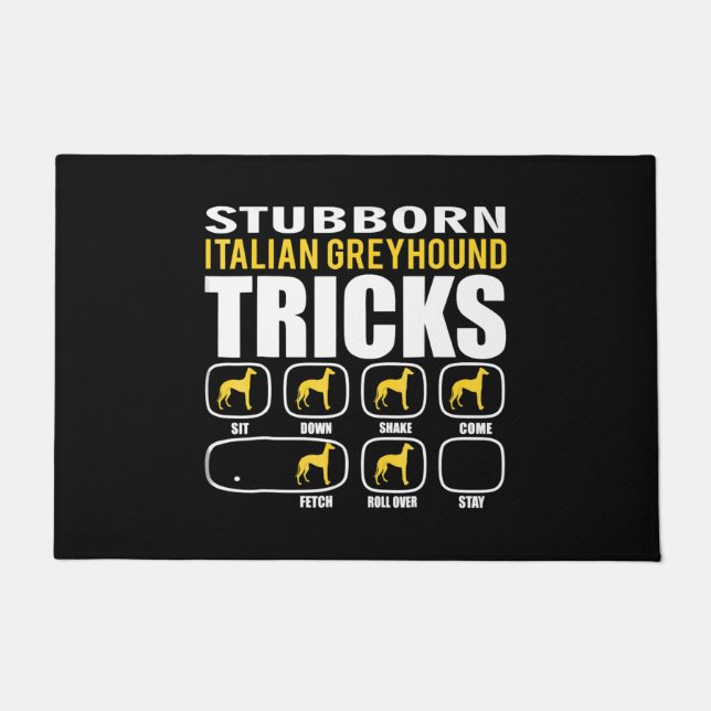 funny stubborn italian greyhound tricks doormat (Front)