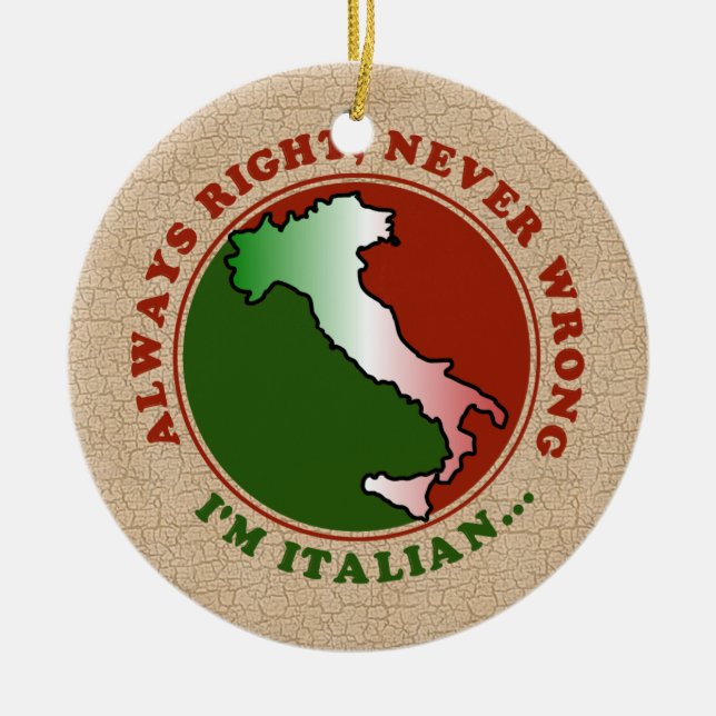 Funny Stubborn Italian Ornament (Front)