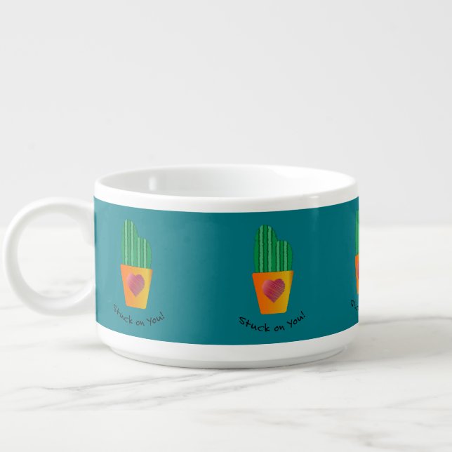 Funny Stuck On You Cactus Bowl (Right)