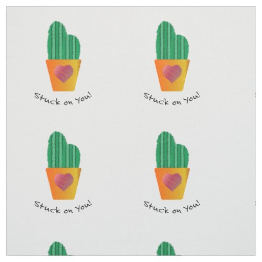 Funny Stuck On You Cactus Fabric