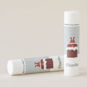 Funny Stuck Santa custom name lip balm