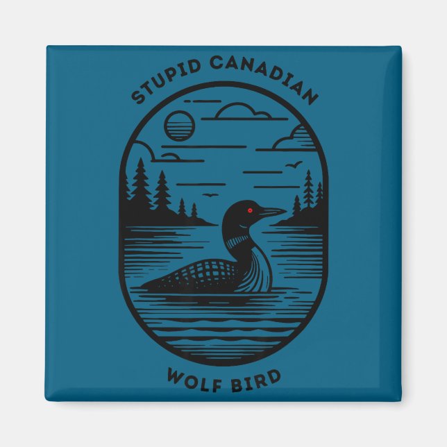 Funny Stud Canadian Wolf Bird Hockey Romance Lgbt  Magnet (Front)