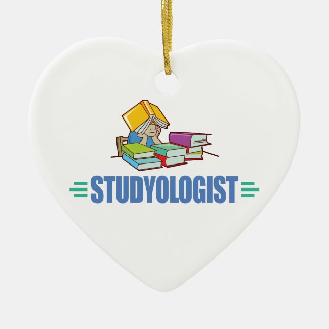 Funny Student Ceramic Ornament (Front)