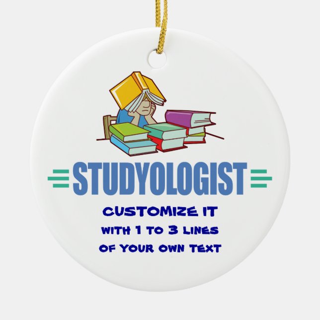 Funny Student Ceramic Ornament (Front)