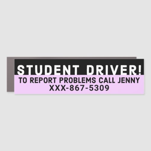 Funny Student Driver CALL JENNY 867_5309 Car Magnet