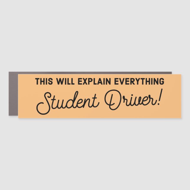 Funny Student Driver Car Magnet, This Will Explain Magnet (Front)
