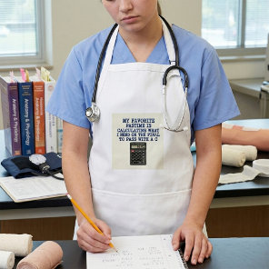 Funny Student Final Exam Calculator Quote  Adult Apron