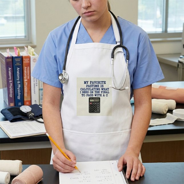 Funny Student Final Exam Calculator Quote  Adult Apron (Creator Uploaded)