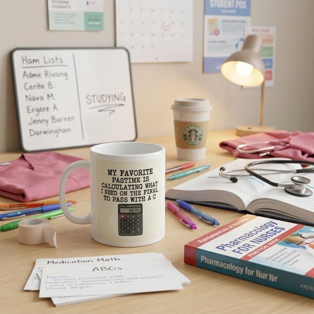 Funny Student Final Exam Calculator Quote  Coffee Mug (Creator Uploaded)