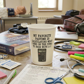 Funny Student Final Exam Calculator Quote Paper Cups