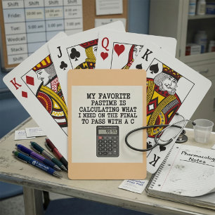 Funny Student Final Exam Calculator Quote  Poker Cards
