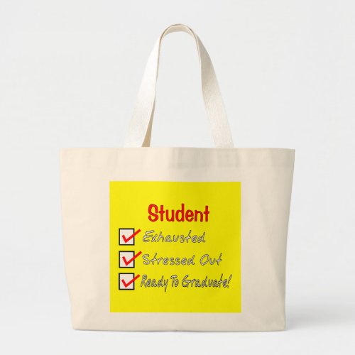 Funny Student Gifts Ready To Graduate Large Tote Bag