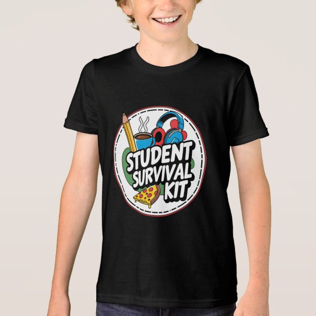 Funny Student Survival Kit Back to School Shirt (Front)