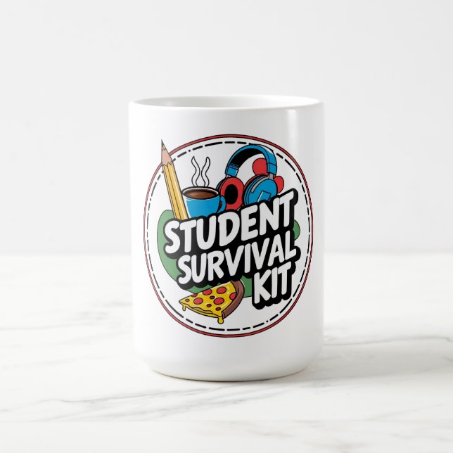 Funny Student Survival Kit Back to School Shirt Coffee Mug (Center)
