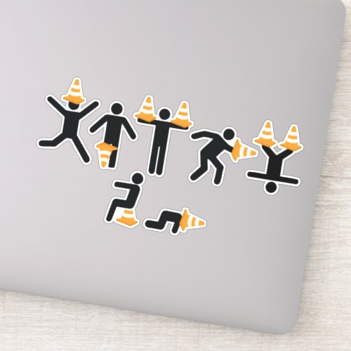 Funny Student Traffic Cones Graduation Party Sticker