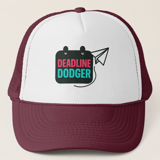 Funny Student & Work Wear- Procrastination Humor Trucker Hat (Front)