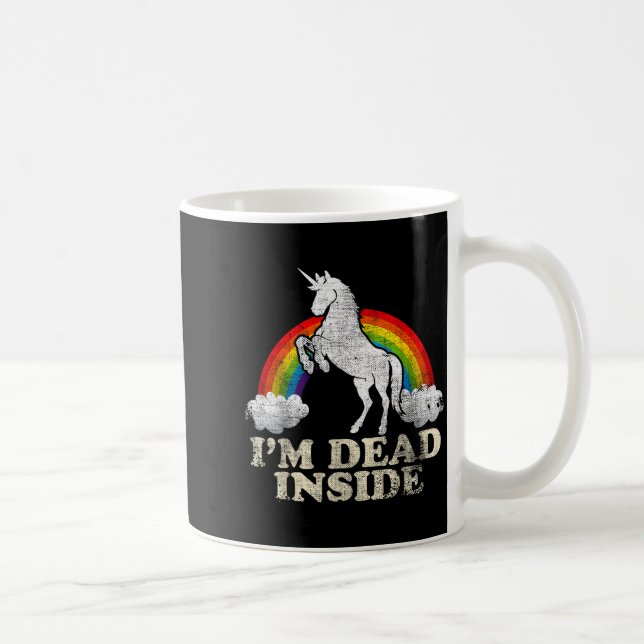 Funny Stuff - Unicorn I'm Dead Inside Sarcastic De Coffee Mug (Right)