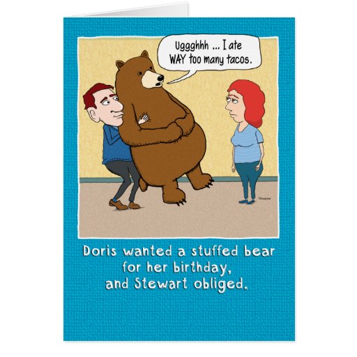 Funny Stuffed Bear Birthday Card | Zazzle