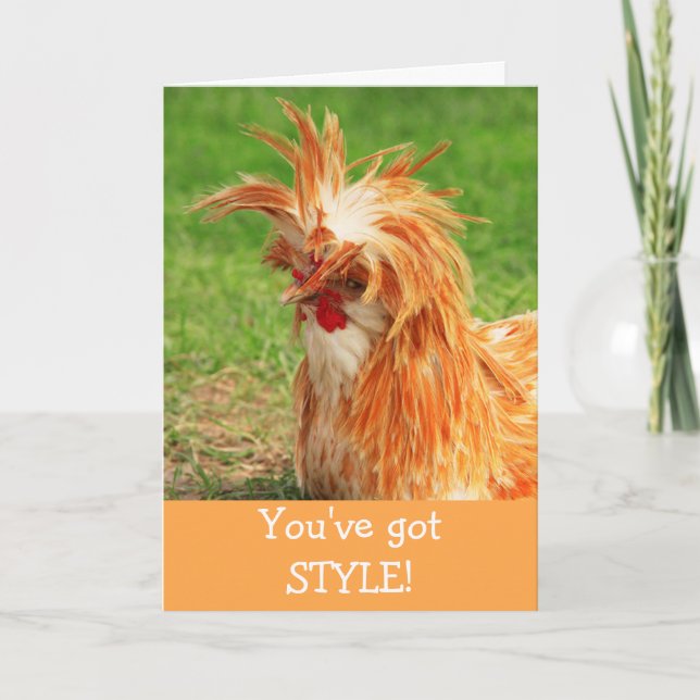 Funny Stylish Chicken Birthday Card (Front)