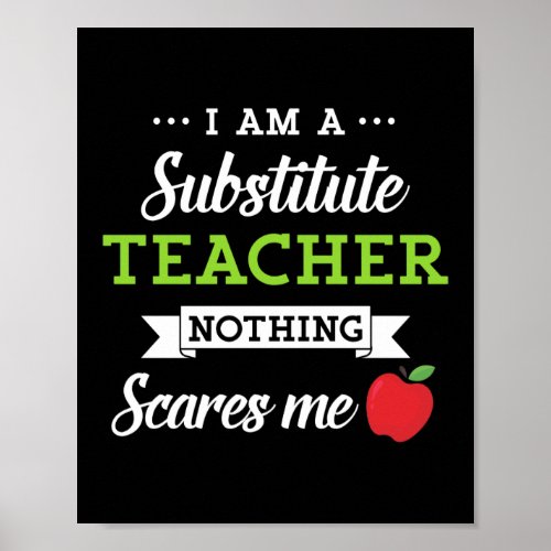 Funny Substitute Teacher Preschool Teacher Poster