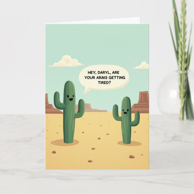 Funny Succulent Birthday Card (Front)