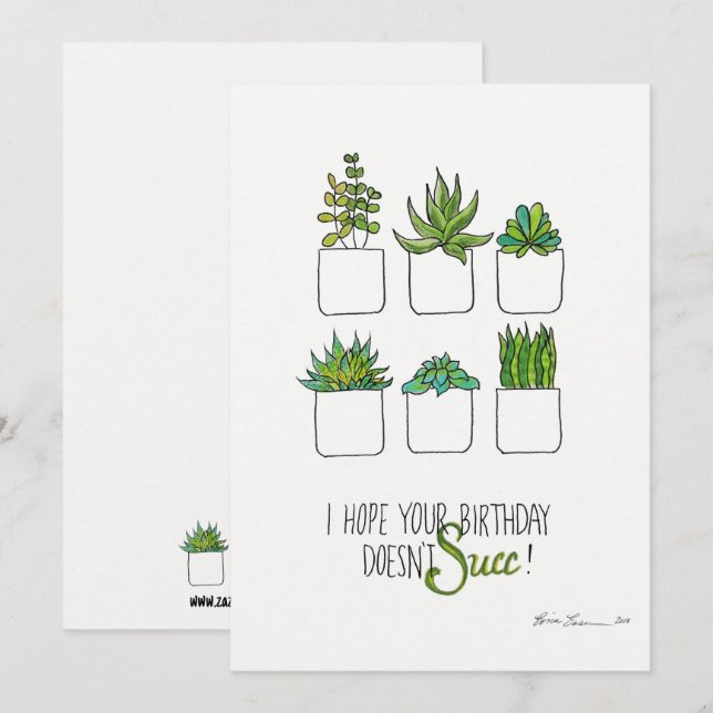 Funny Succulent birthday card, plants pun card | Zazzle