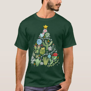 Funny Succulent Christmas Tree Cactus Gardener Xma T-Shirt