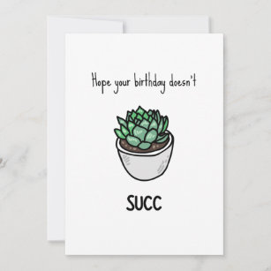 Happy Birthday Card  Cute Succulent Card - Succulents Box