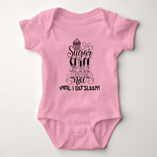 Funny sugar and spice baby girl baby bodysuit