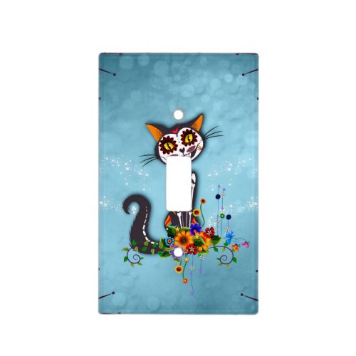 Funny sugar skeleton cat light switch cover