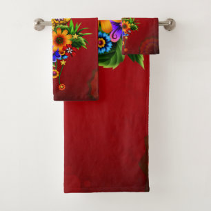 Funny sugar skull bird bath towel set