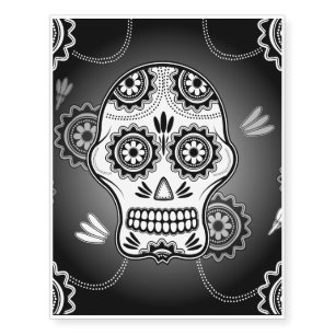Funny  sugar skull temporary tattoos
