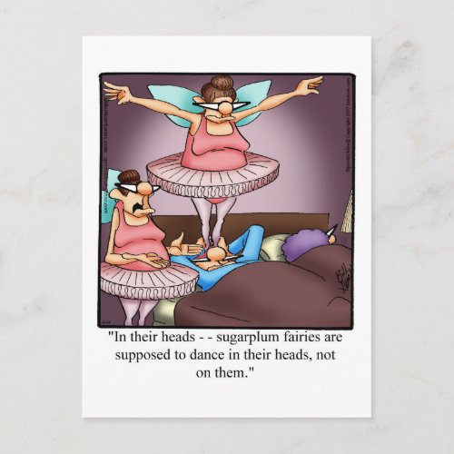 Funny Sugarplum Fairies Humor Holiday Postcard