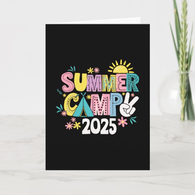 Funny Summer Camp 2025 Summer Vacation Matching Fa Card (Front)