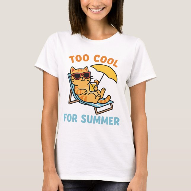 Funny Summer Cat Lover T-Shirt – Gift For Cat Mom (Front)
