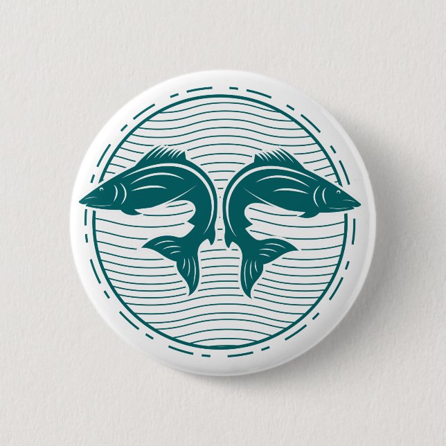 Funny Summer Fishing Button (Front)