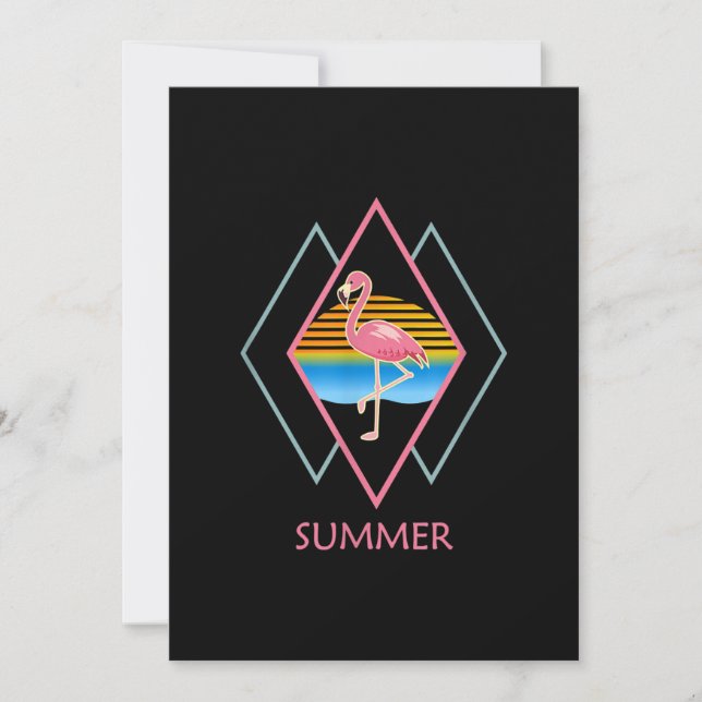 Funny Summer Flamingo | Cute Flamingo Lover Save The Date (Front)