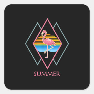 Funny Summer Flamingo Cute Flamingo Lover Square Sticker