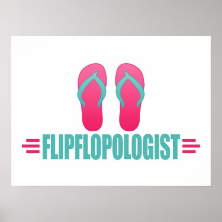 Funny Summer Flip Flops Poster