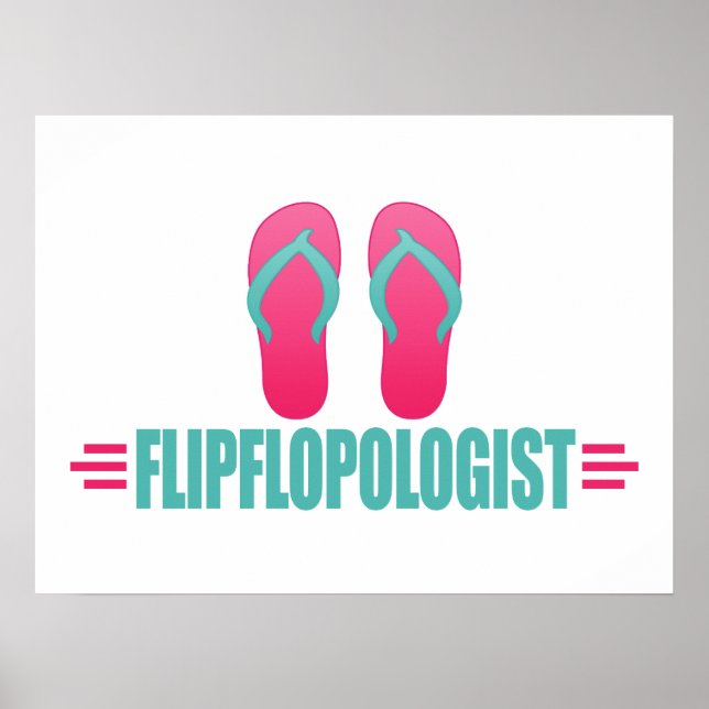 Funny Summer Flip Flops Poster (Front)
